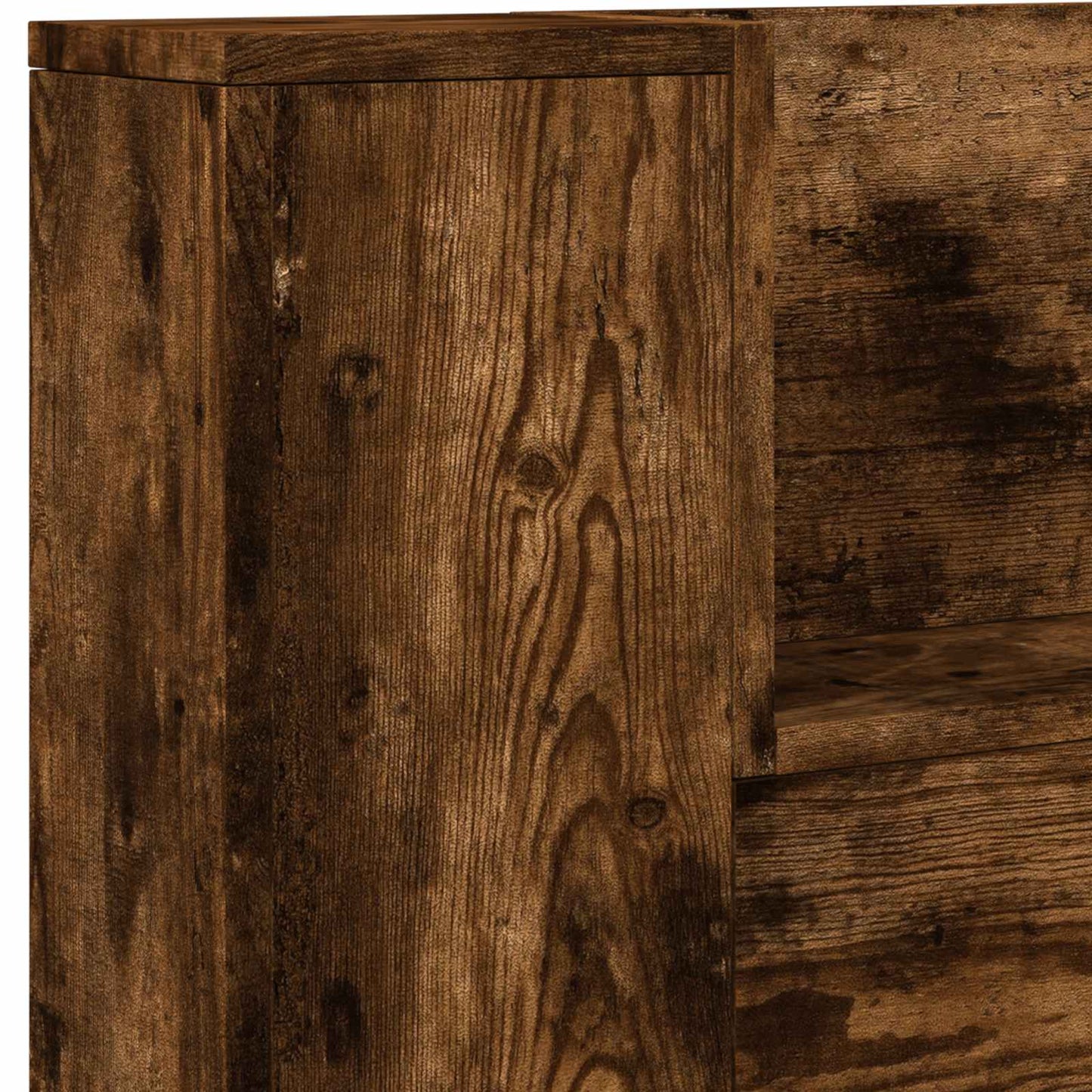 Hoofdbord Kast met LED Gerookte Eik 140 x 16,5 x 103,5 cm is nu te koop bij PeponiXL, paradijselijk wonen!