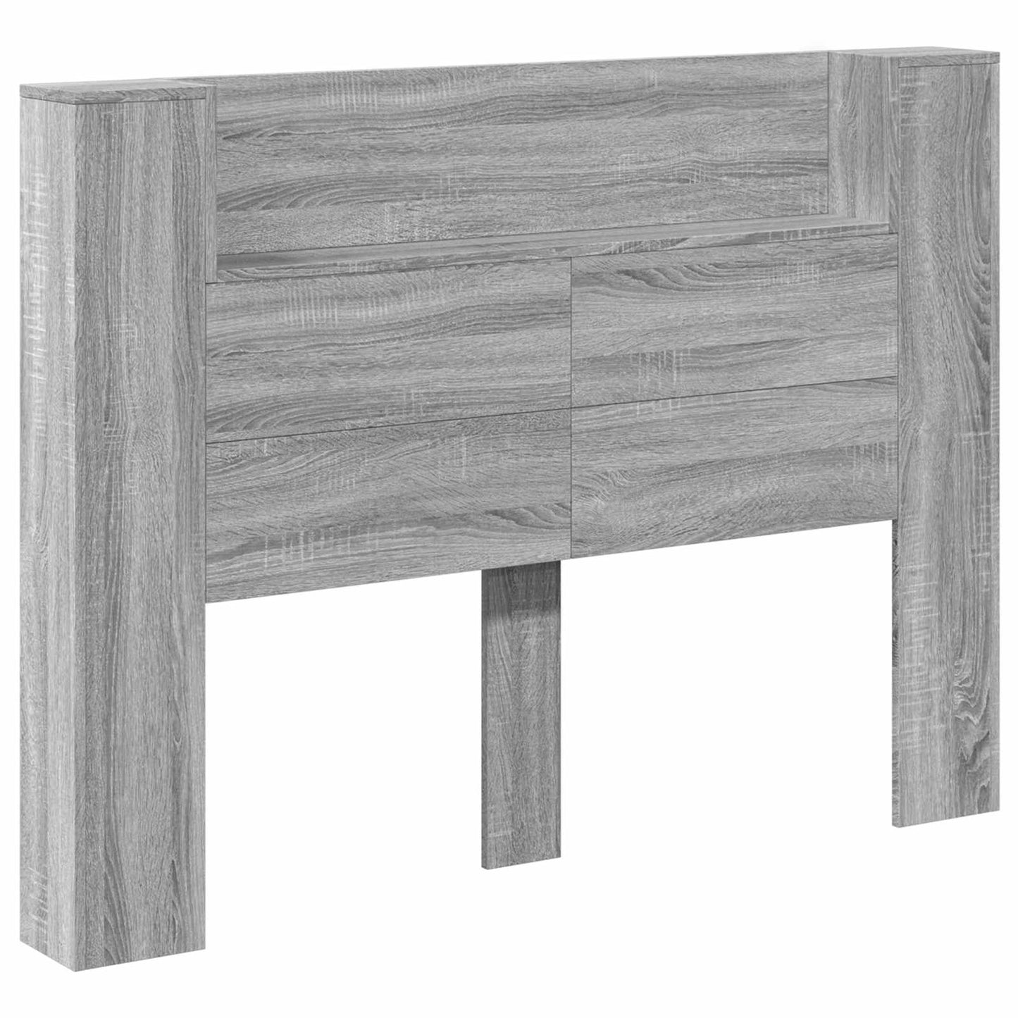 Hoofdbord Kast met LED Grijze Sonoma 140 x 16,5 x 103,5 cm is nu te koop bij PeponiXL, paradijselijk wonen!