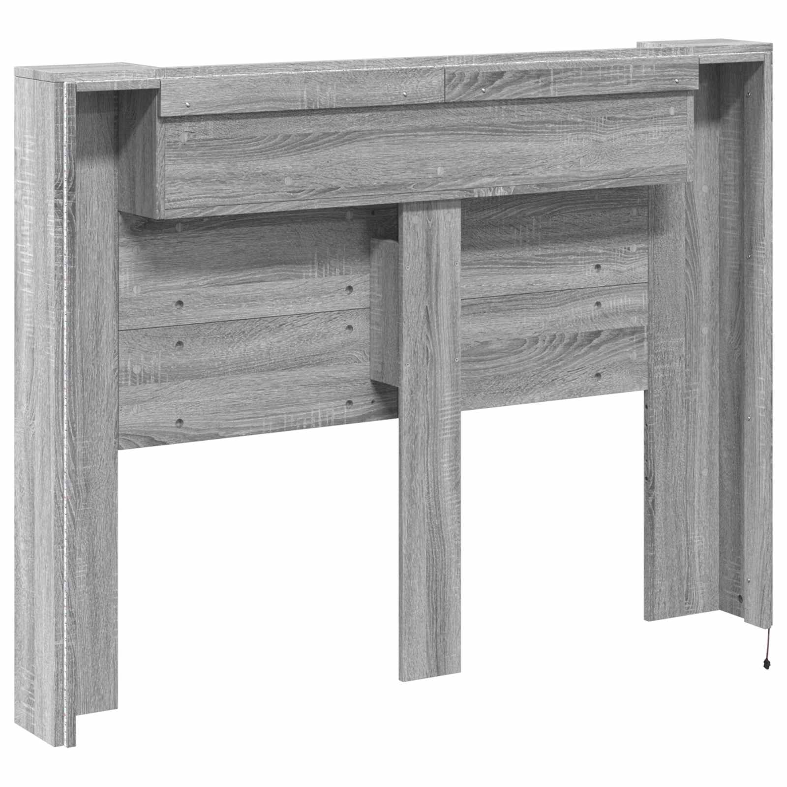 Hoofdbord Kast met LED Grijze Sonoma 140 x 16,5 x 103,5 cm is nu te koop bij PeponiXL, paradijselijk wonen!