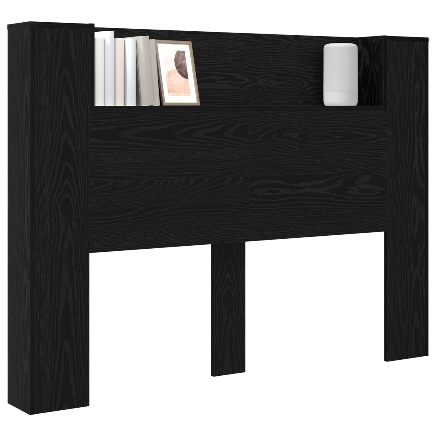 Hoofdbord Kast met LED Zwarte Eik 140 x 16,5 x 103,5 cm is nu te koop bij PeponiXL, paradijselijk wonen!