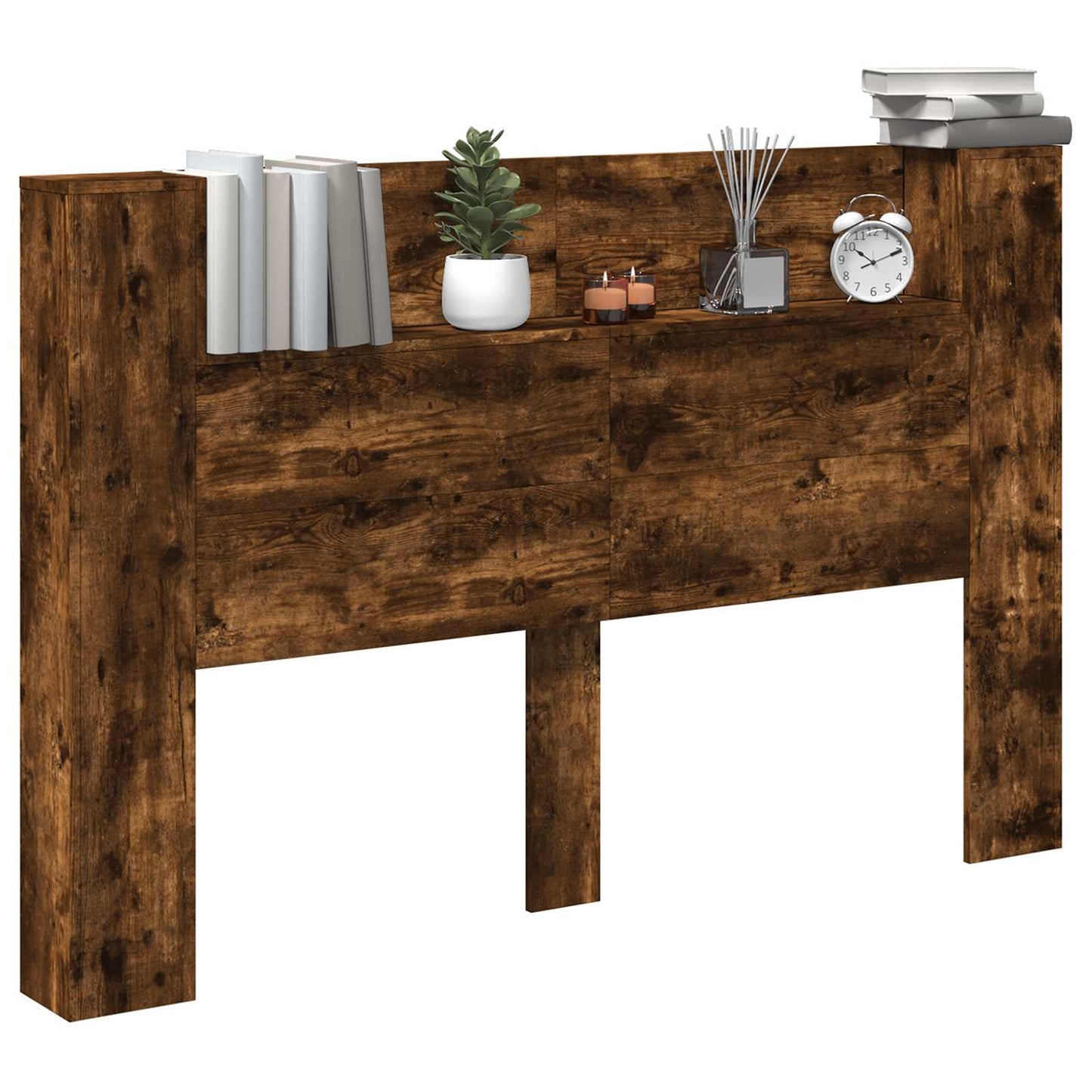 Hoofdbord Kast met LED Gerookte Eik 160 x 16,5 x 103,5 cm is nu te koop bij PeponiXL, paradijselijk wonen!