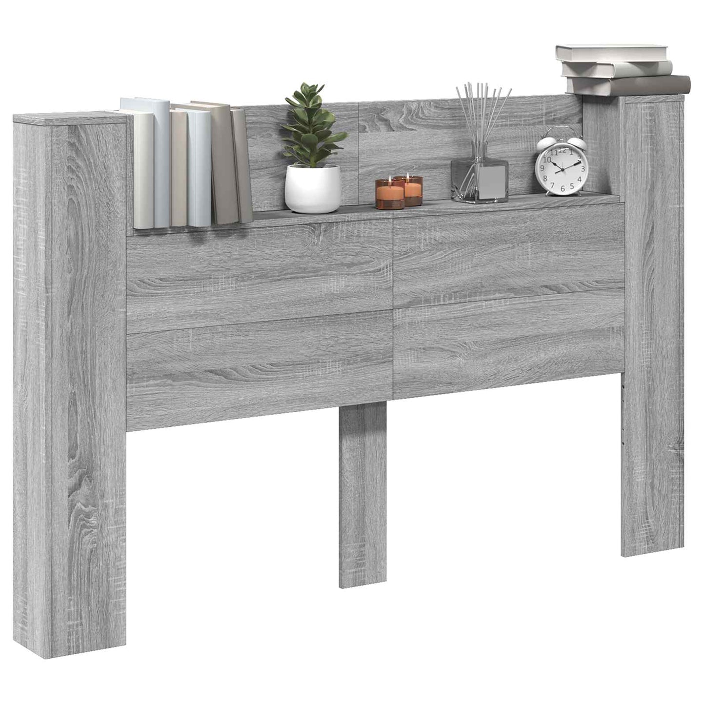Hoofdbord Kast met LED Grijze Sonoma 160 x 16,5 x 103,5 cm is nu te koop bij PeponiXL, paradijselijk wonen!