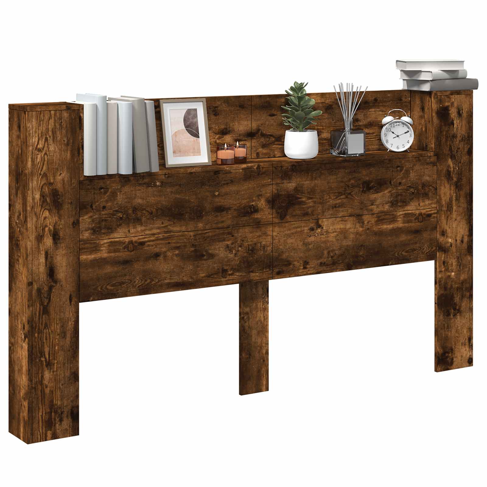 Hoofdbord Kast met LED Gerookte Eik 180 x 16,5 x 103,5 cm is nu te koop bij PeponiXL, paradijselijk wonen!