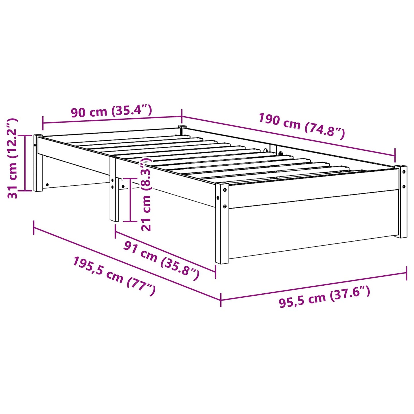 Bedframe Massief dennenhout is nu te koop bij PeponiXL, paradijselijk wonen!