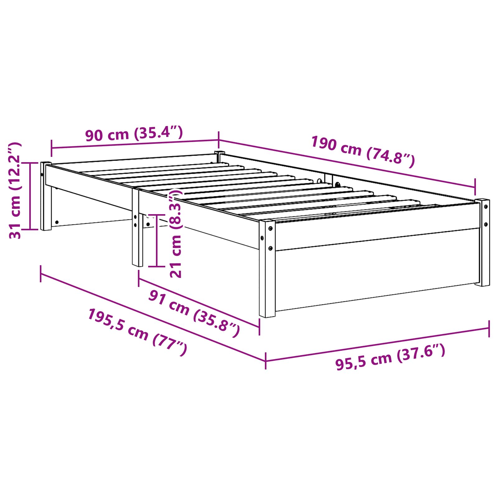 Bedframe Massief dennenhout is nu te koop bij PeponiXL, paradijselijk wonen!