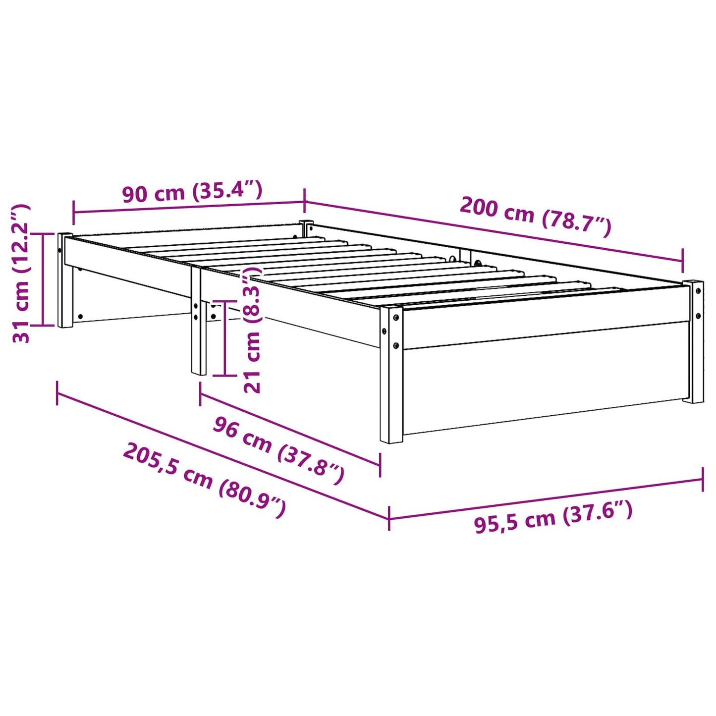 Bedframe Massief dennenhout is nu te koop bij PeponiXL, paradijselijk wonen!