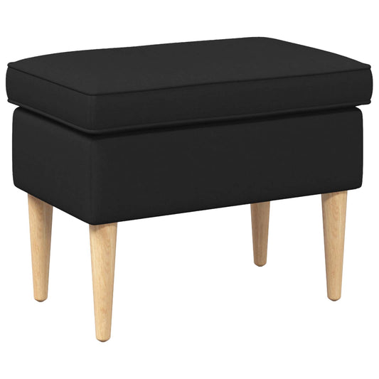 Voetenbank Zwart 55 x 35 x 41 cm Polyester is nu te koop bij PeponiXL, paradijselijk wonen!