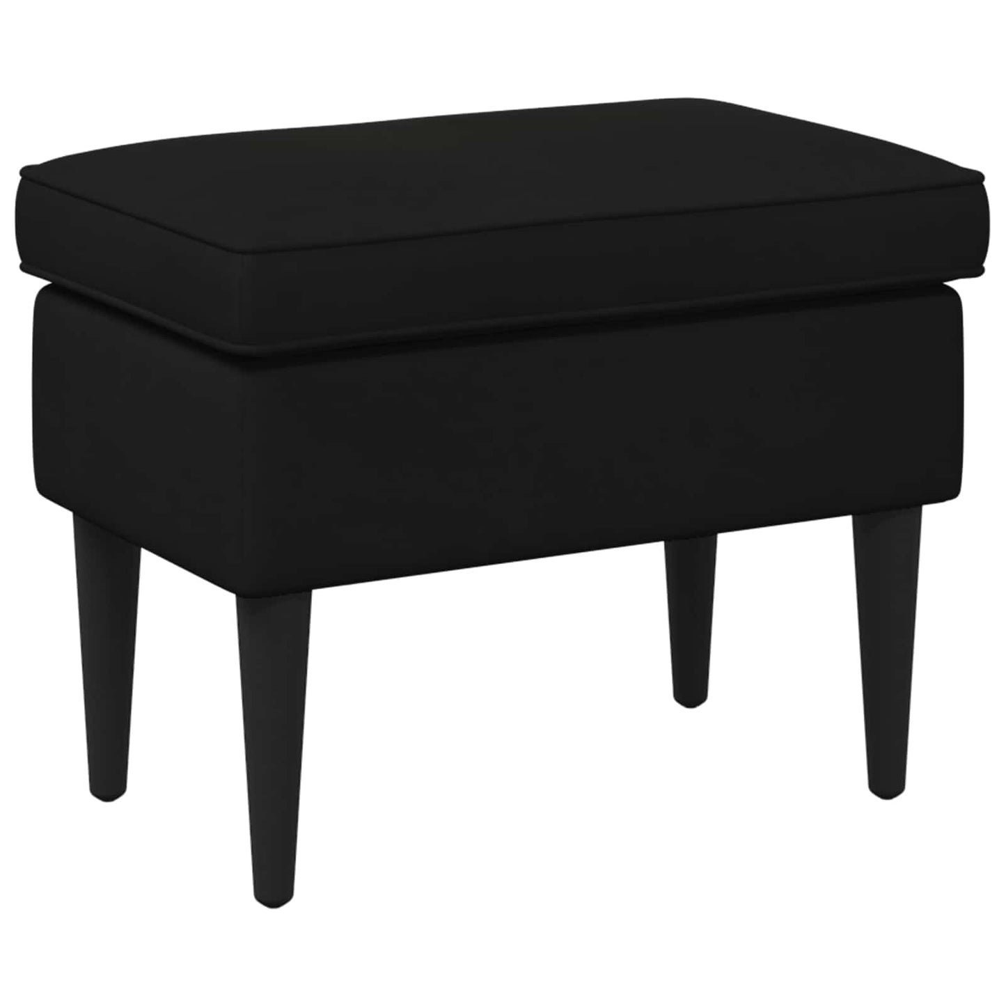 Voetenbank Zwart 55 x 35 x 41 cm Fluweel is nu te koop bij PeponiXL, paradijselijk wonen!