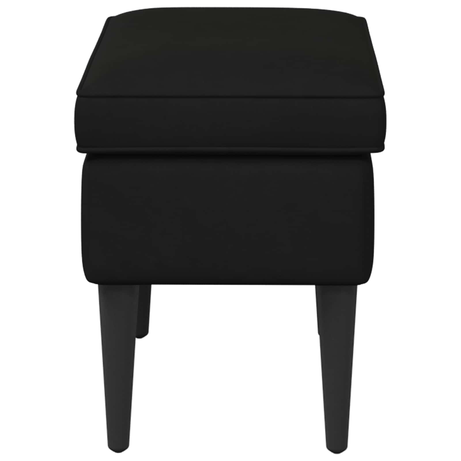 Voetenbank Zwart 55 x 35 x 41 cm Fluweel is nu te koop bij PeponiXL, paradijselijk wonen!