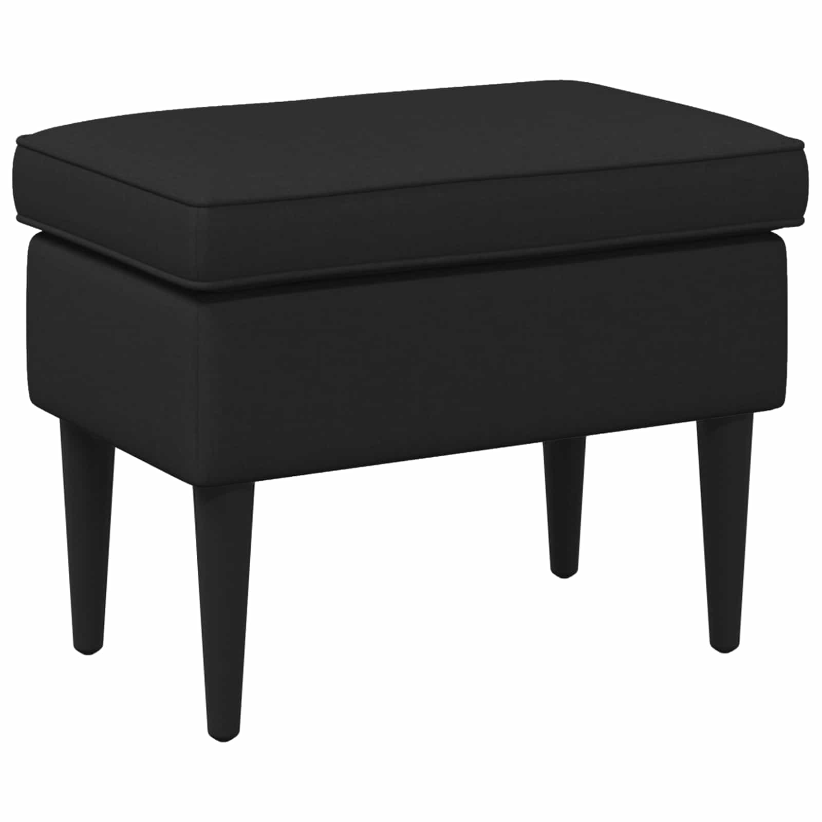 Voetenbank Zwart 55 x 35 x 41 cm Stof is nu te koop bij PeponiXL, paradijselijk wonen!