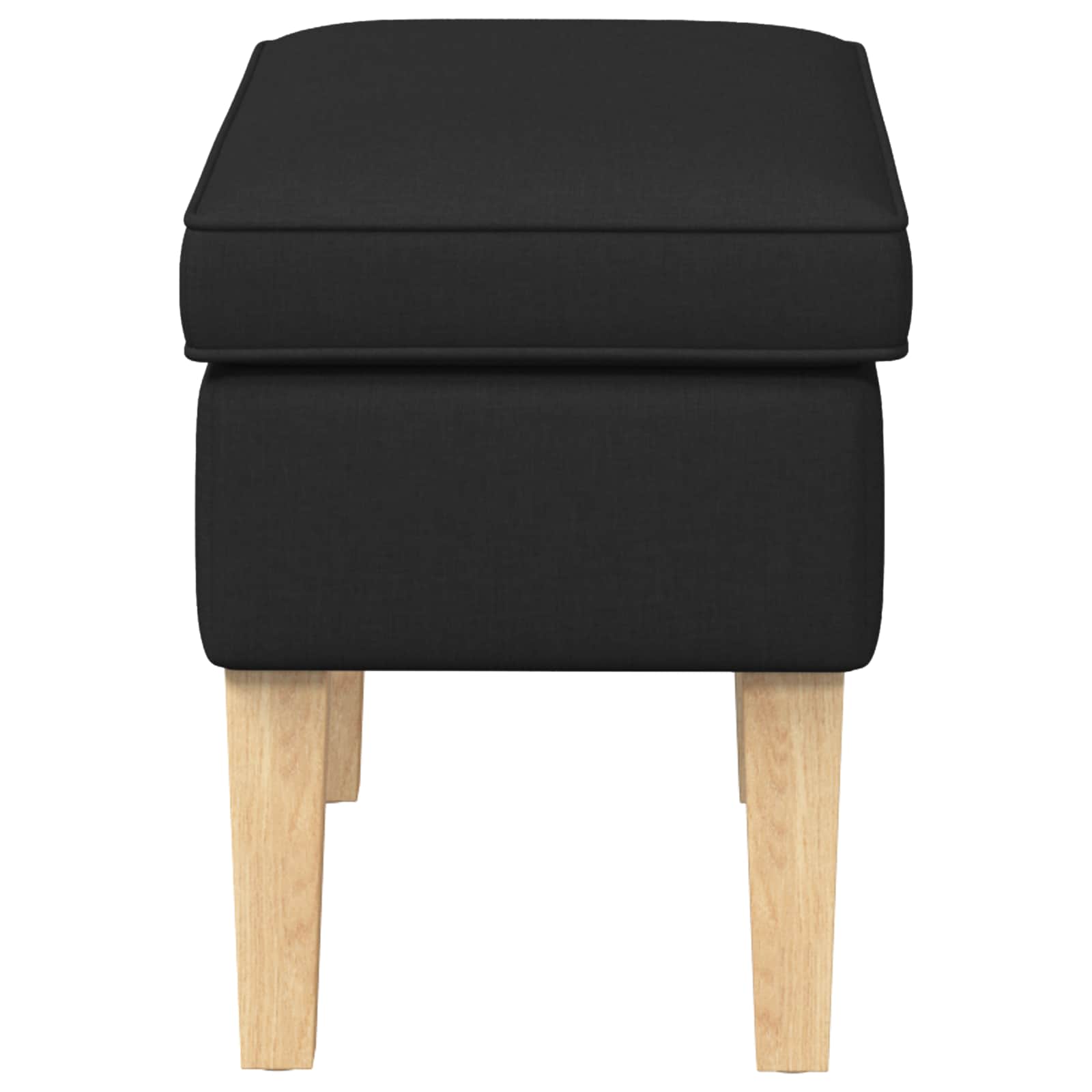Voetenbank Zwart 55 x 35 x 41 cm Stof is nu te koop bij PeponiXL, paradijselijk wonen!