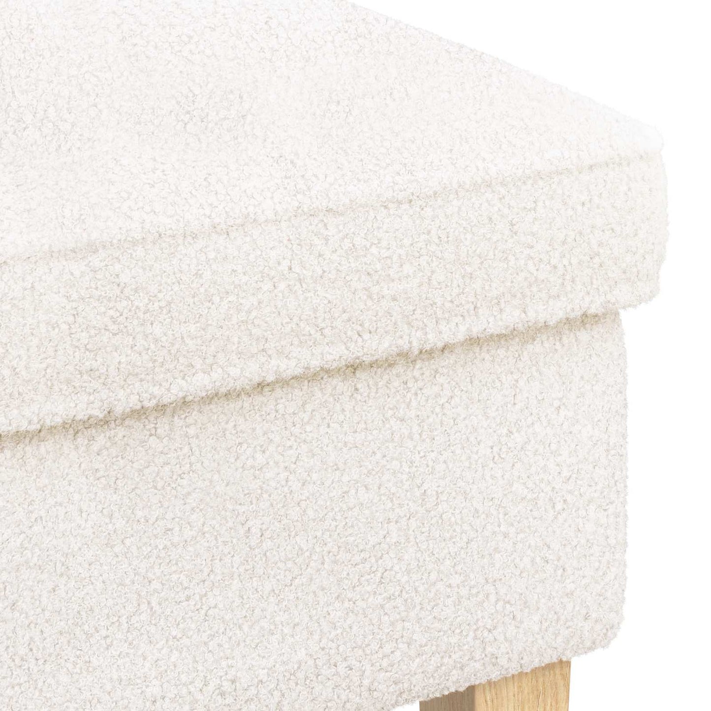 Voetenbank Crèmekleurig 55 x 35 x 41 cm Bouclé is nu te koop bij PeponiXL, paradijselijk wonen!