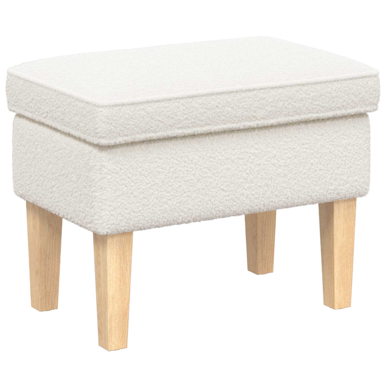 Voetenbank Crèmekleurig 55 x 35 x 41 cm Bouclé is nu te koop bij PeponiXL, paradijselijk wonen!