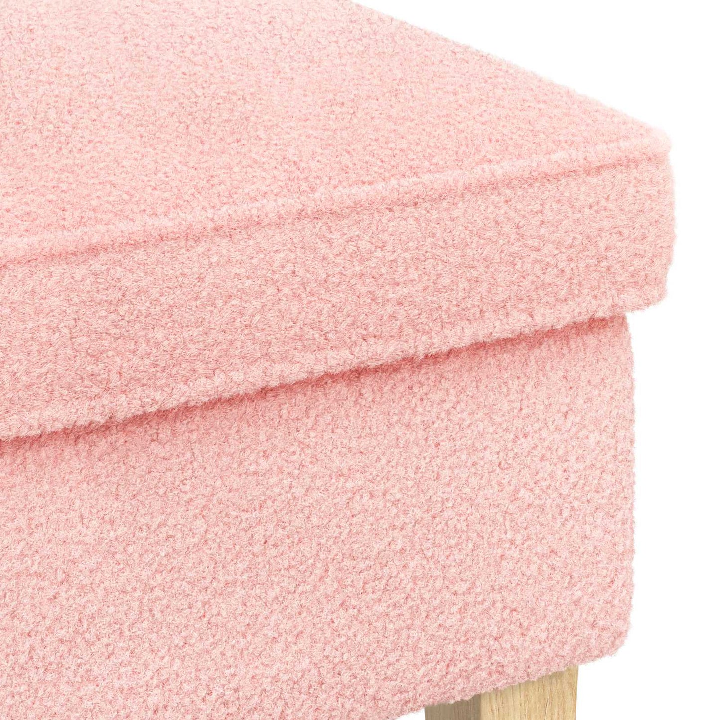 Voetenbank Roze 55 x 35 x 41 cm Bouclé is nu te koop bij PeponiXL, paradijselijk wonen!