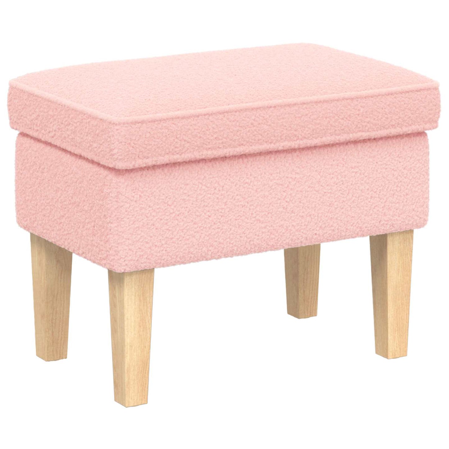 Voetenbank Roze 55 x 35 x 41 cm Bouclé is nu te koop bij PeponiXL, paradijselijk wonen!