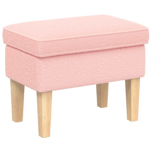 Voetenbank Roze 55 x 35 x 41 cm Bouclé is nu te koop bij PeponiXL, paradijselijk wonen!