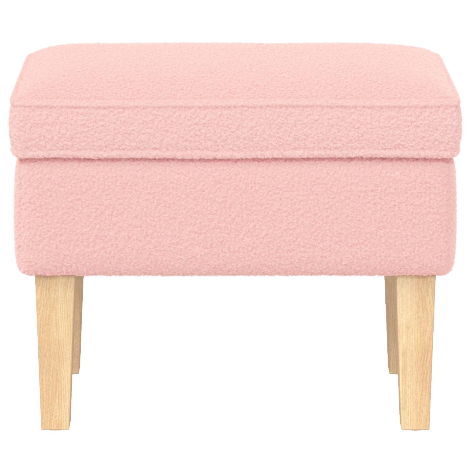 Voetenbank Roze 55 x 35 x 41 cm Bouclé is nu te koop bij PeponiXL, paradijselijk wonen!
