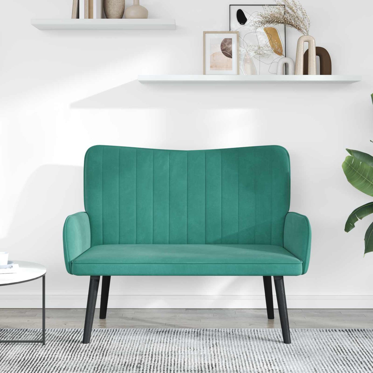 Twee Persoons Sofa Turquoise 115 x 61 x 87 cm Fluweel is nu te koop bij PeponiXL, paradijselijk wonen!