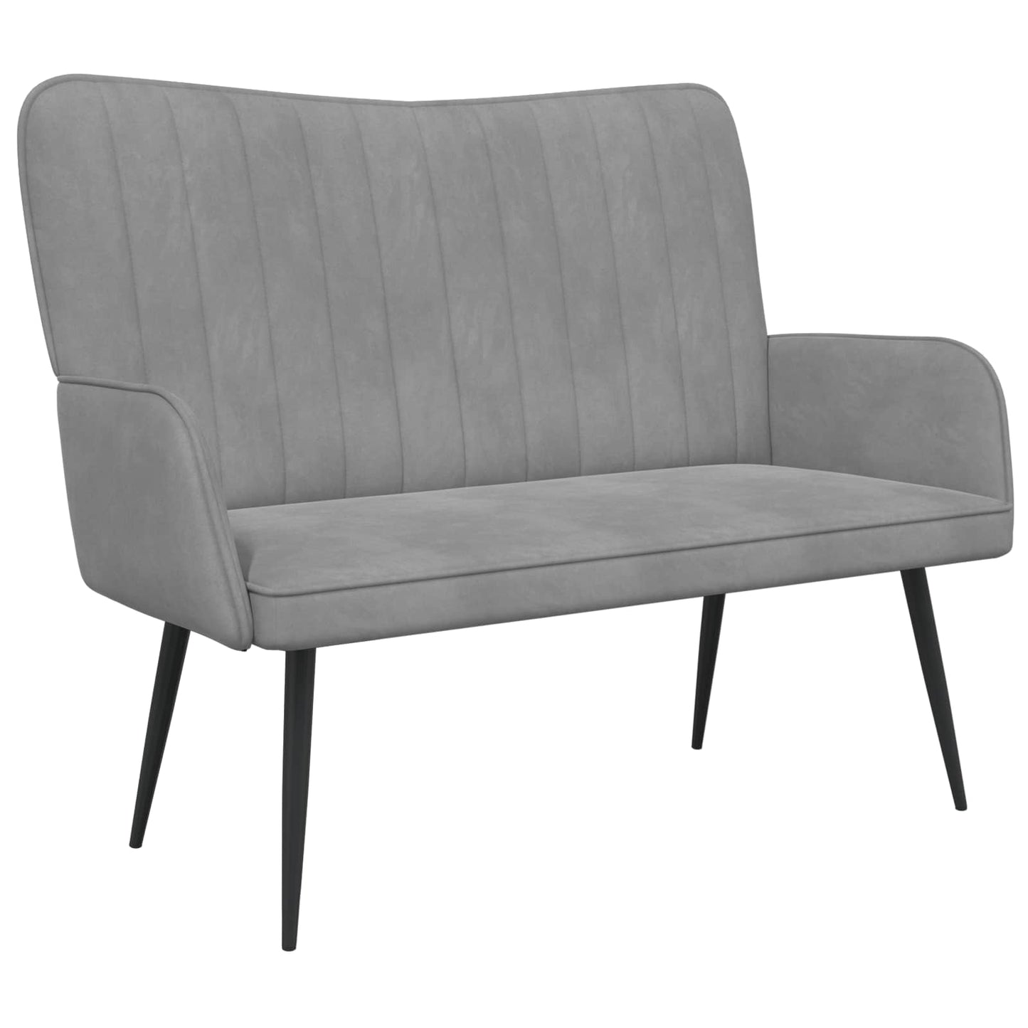 Twee Persoons Sofa Lichtgrijs 115 x 61 x 87 cm Fluweel is nu te koop bij PeponiXL, paradijselijk wonen!