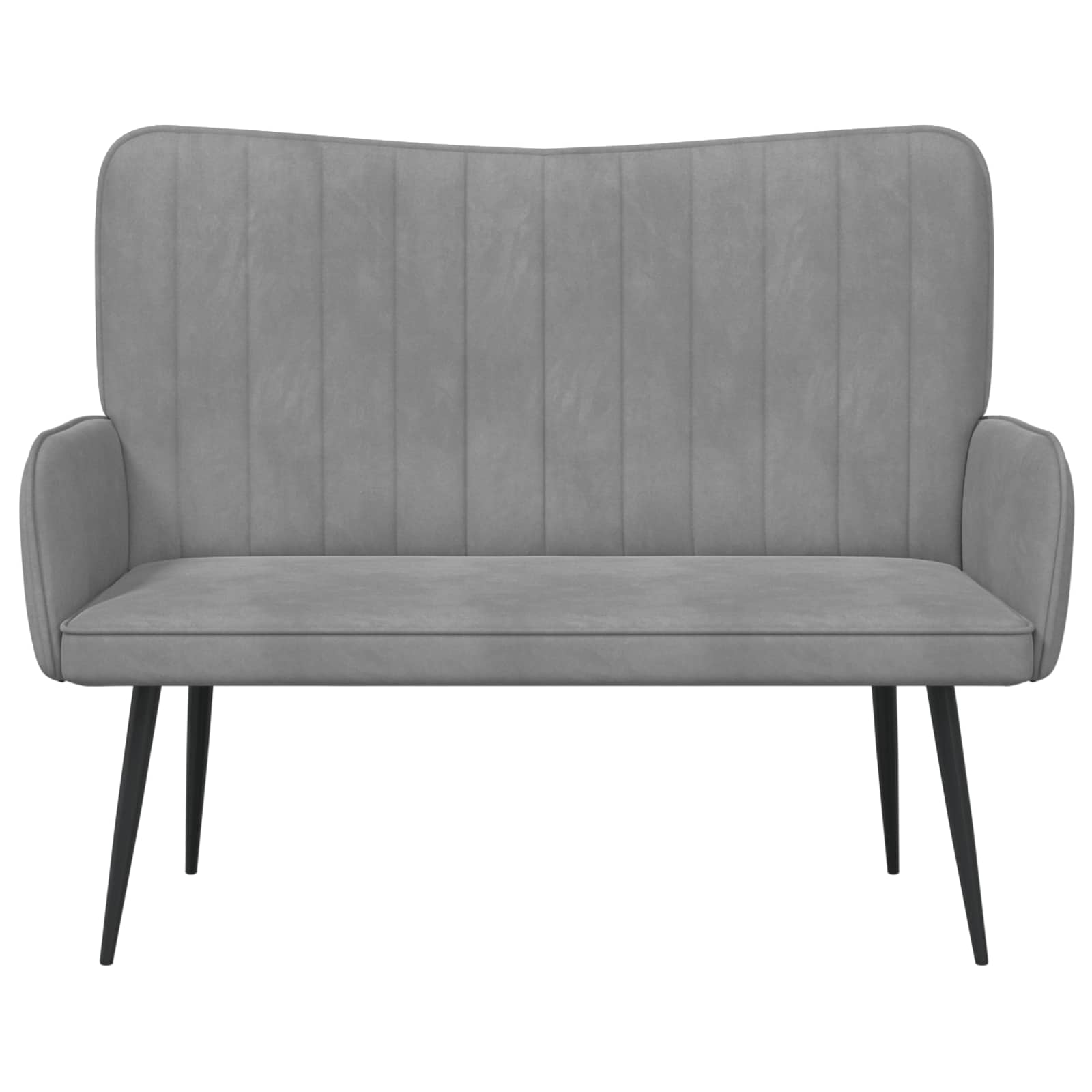 Twee Persoons Sofa Lichtgrijs 115 x 61 x 87 cm Fluweel is nu te koop bij PeponiXL, paradijselijk wonen!