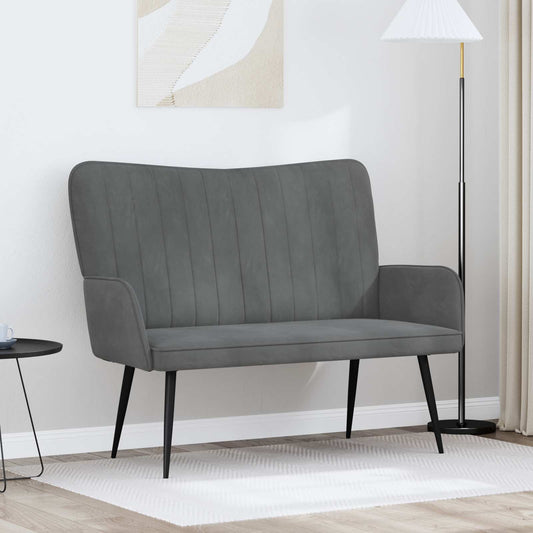 Twee Persoons Sofa Donkergrijs 115 x 61 x 87 cm Fluweel is nu te koop bij PeponiXL, paradijselijk wonen!