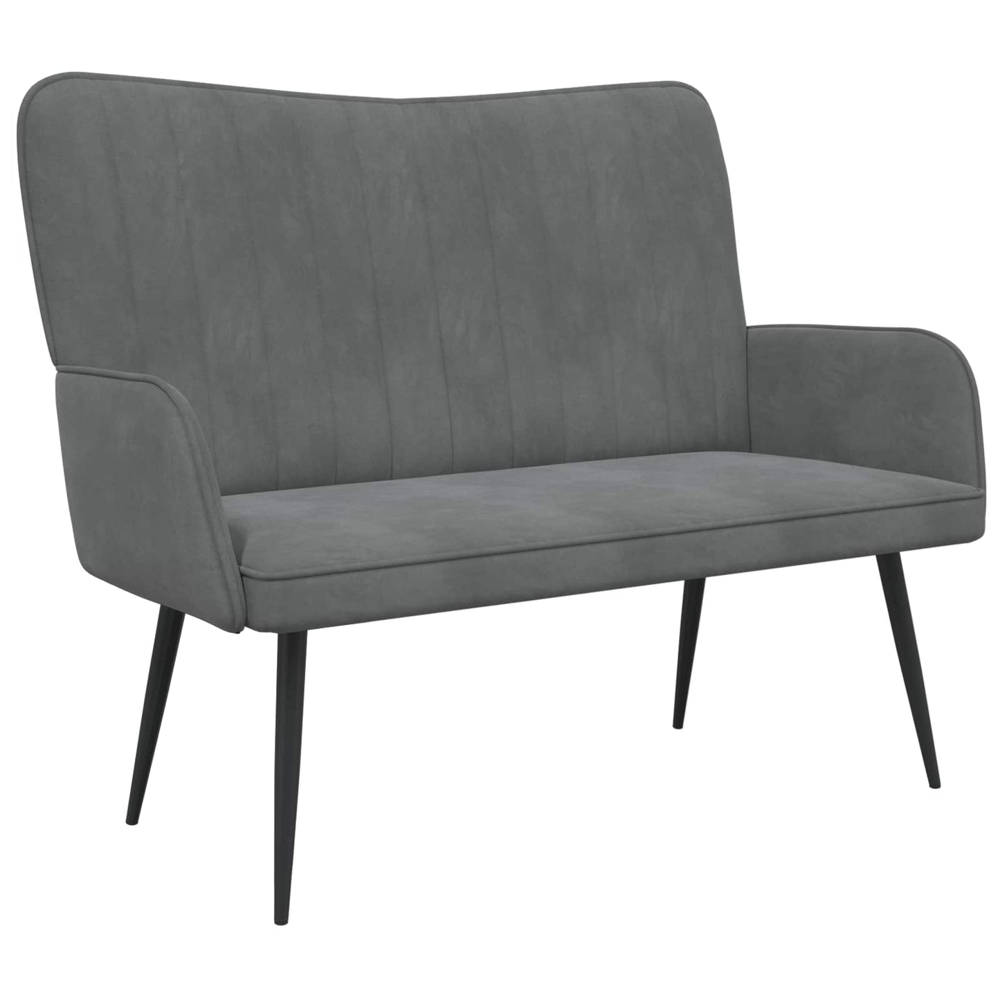Twee Persoons Sofa Donkergrijs 115 x 61 x 87 cm Fluweel is nu te koop bij PeponiXL, paradijselijk wonen!
