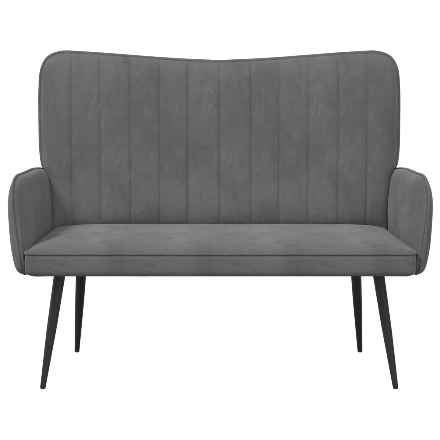 Twee Persoons Sofa Donkergrijs 115 x 61 x 87 cm Fluweel is nu te koop bij PeponiXL, paradijselijk wonen!