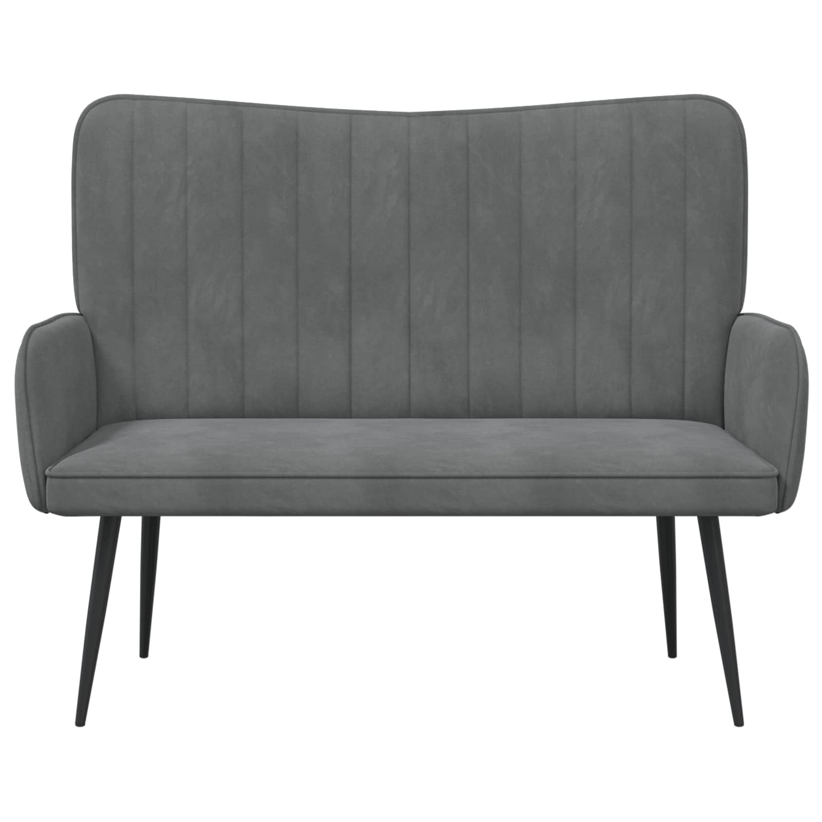 Twee Persoons Sofa Donkergrijs 115 x 61 x 87 cm Fluweel is nu te koop bij PeponiXL, paradijselijk wonen!