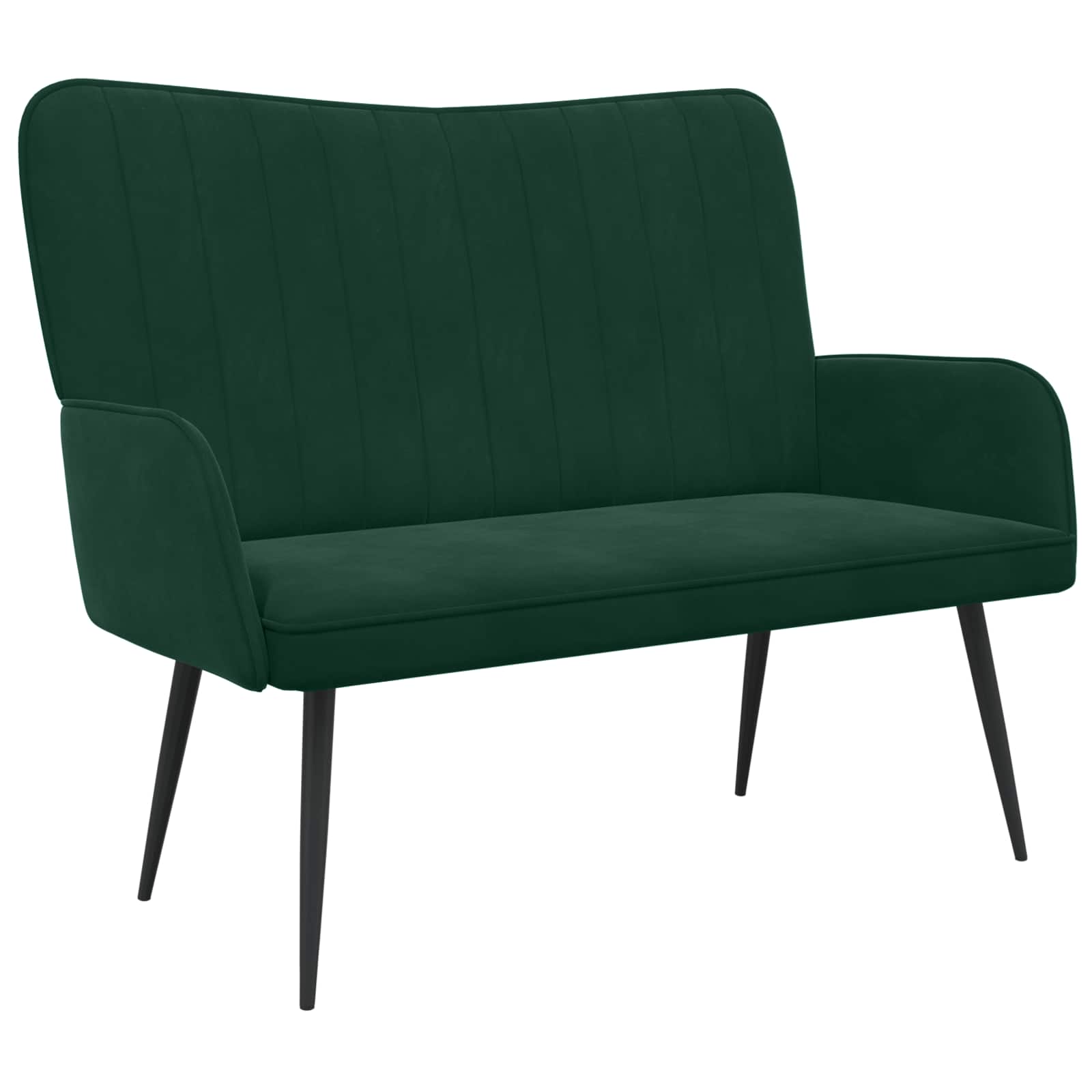 Twee Persoons Sofa Donkergroen 115 x 61 x 87 cm Fluweel is nu te koop bij PeponiXL, paradijselijk wonen!