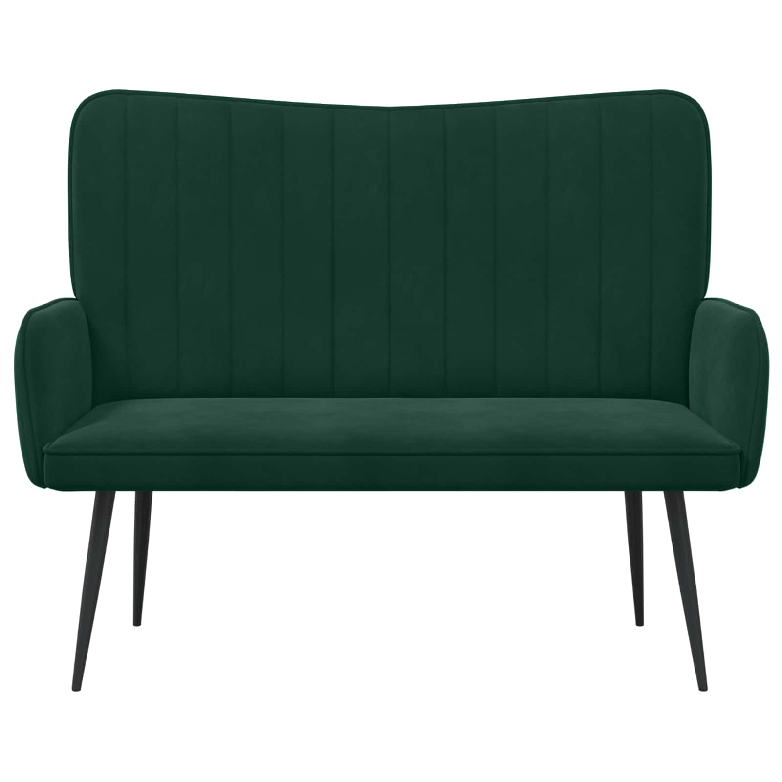 Twee Persoons Sofa Donkergroen 115 x 61 x 87 cm Fluweel is nu te koop bij PeponiXL, paradijselijk wonen!