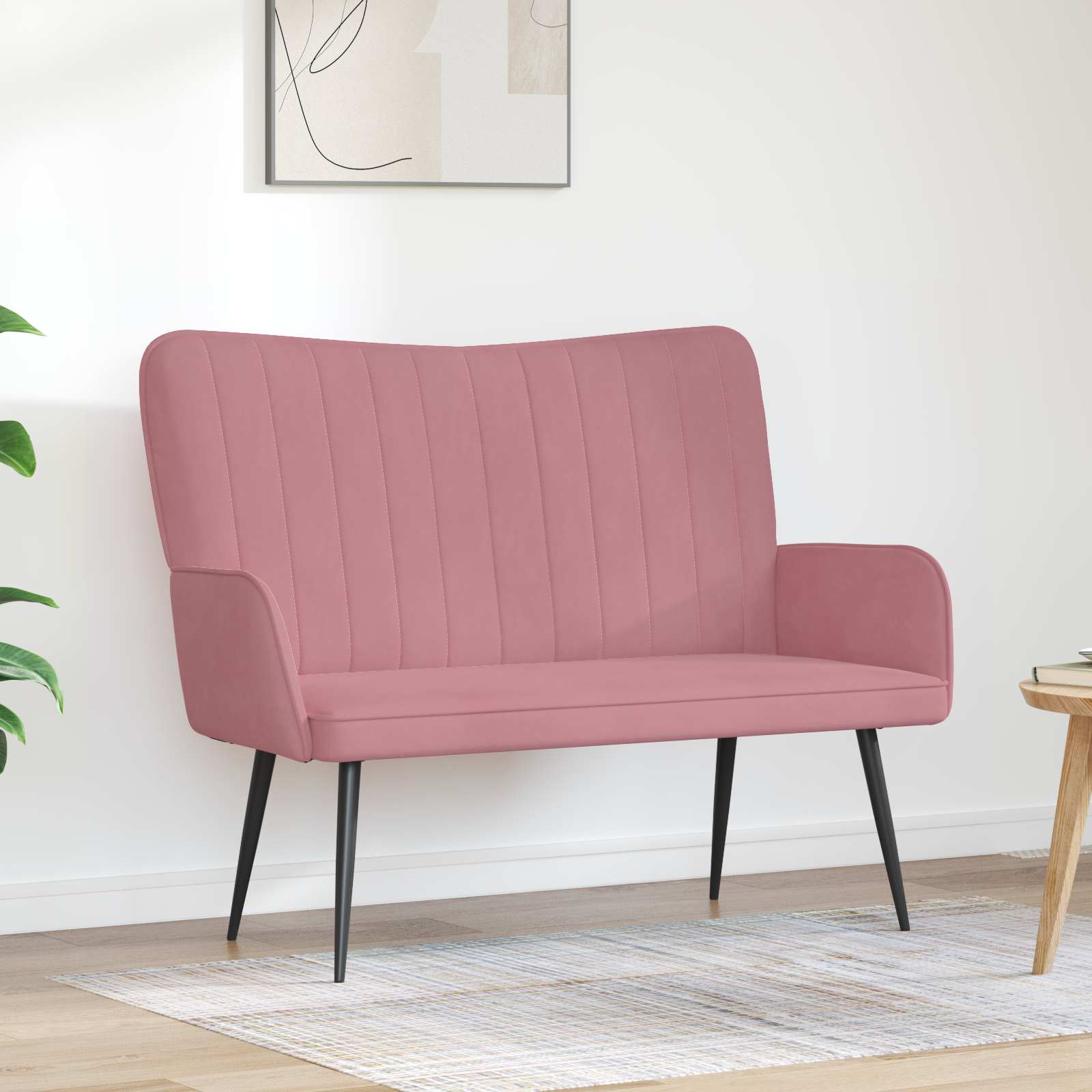 Twee Persoons Sofa Roze 115 x 61 x 87 cm Fluweel is nu te koop bij PeponiXL, paradijselijk wonen!
