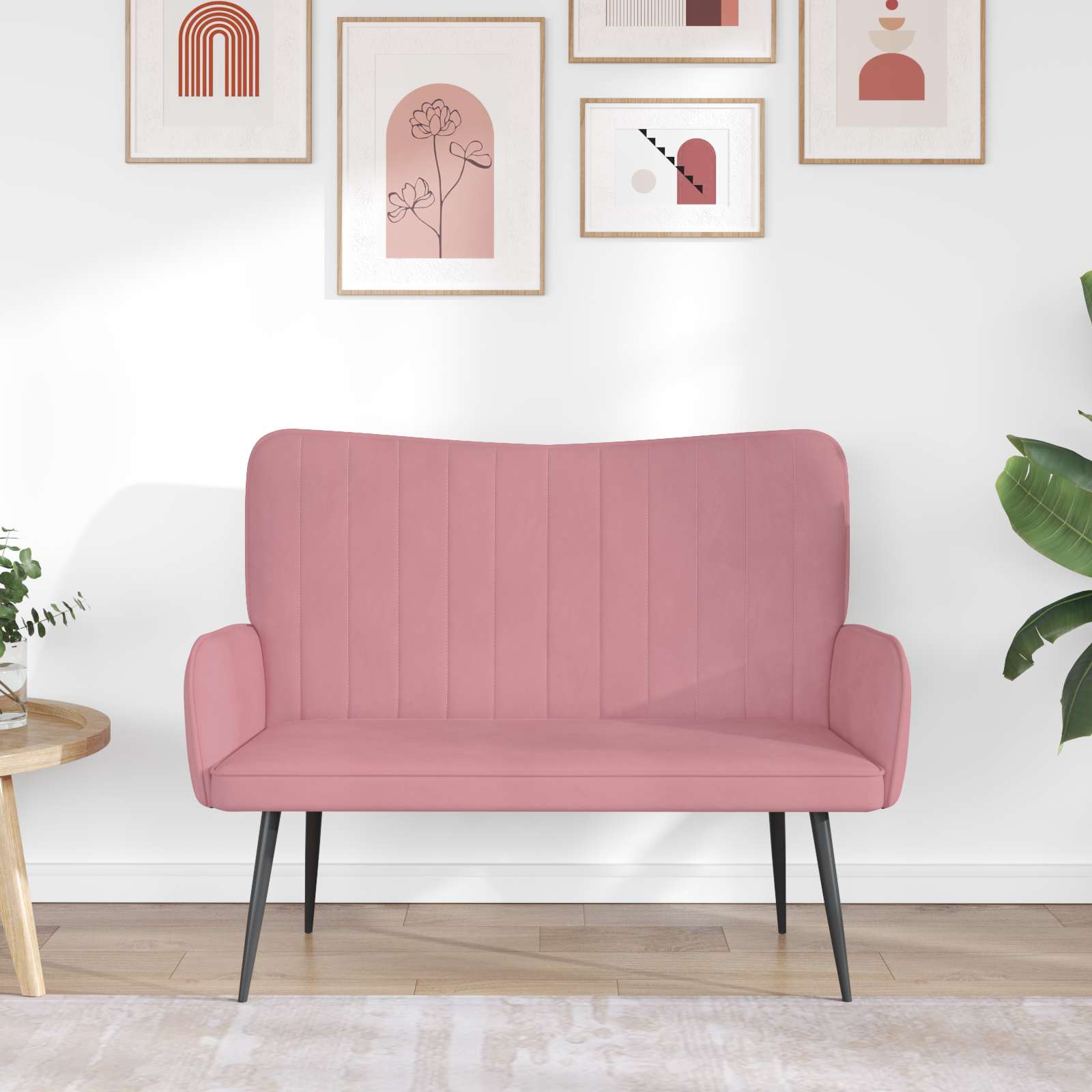 Twee Persoons Sofa Roze 115 x 61 x 87 cm Fluweel is nu te koop bij PeponiXL, paradijselijk wonen!