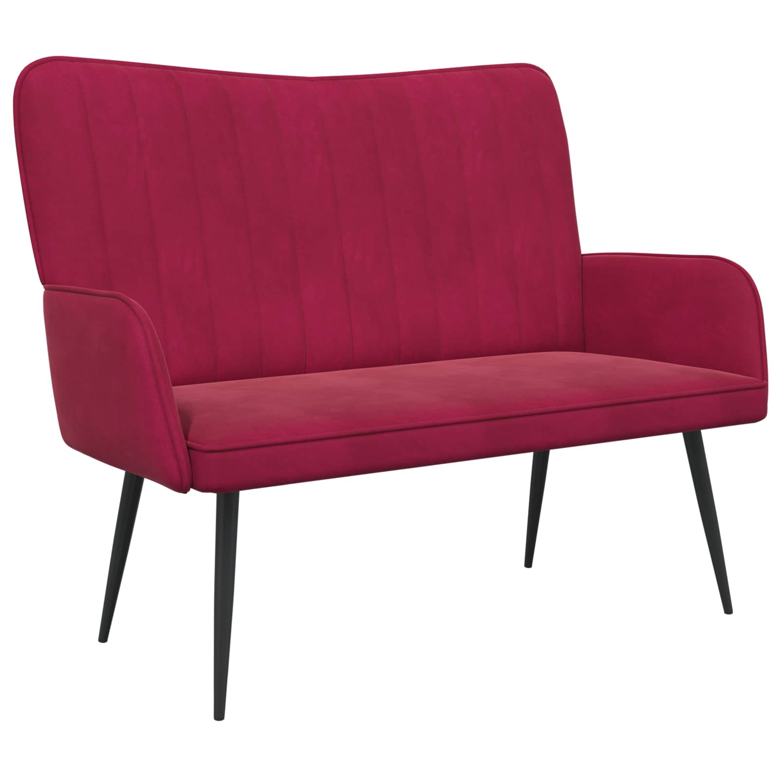 Twee Persoons Sofa Wijnrood 115 x 61 x 87 cm Fluweel is nu te koop bij PeponiXL, paradijselijk wonen!