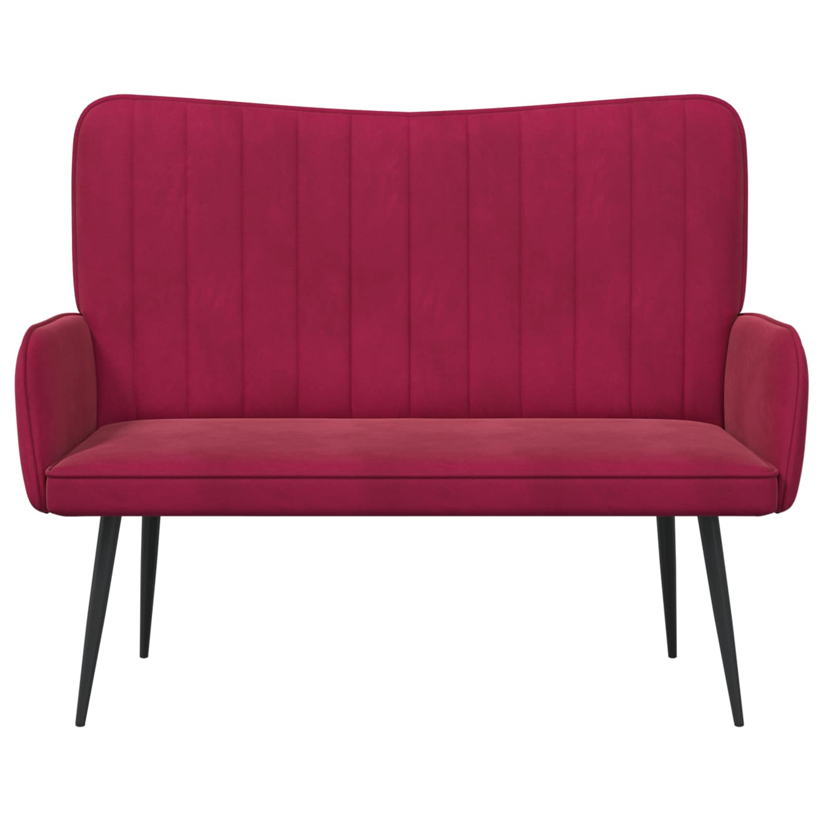 Twee Persoons Sofa Wijnrood 115 x 61 x 87 cm Fluweel is nu te koop bij PeponiXL, paradijselijk wonen!