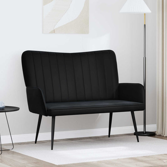 Twee Persoons Sofa Zwart 115 x 61 x 87 cm Fluweel is nu te koop bij PeponiXL, paradijselijk wonen!