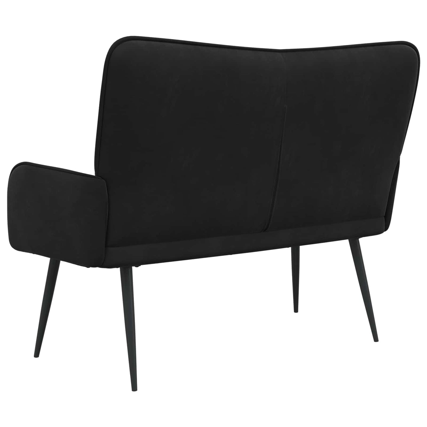 Twee Persoons Sofa Zwart 115 x 61 x 87 cm Fluweel is nu te koop bij PeponiXL, paradijselijk wonen!