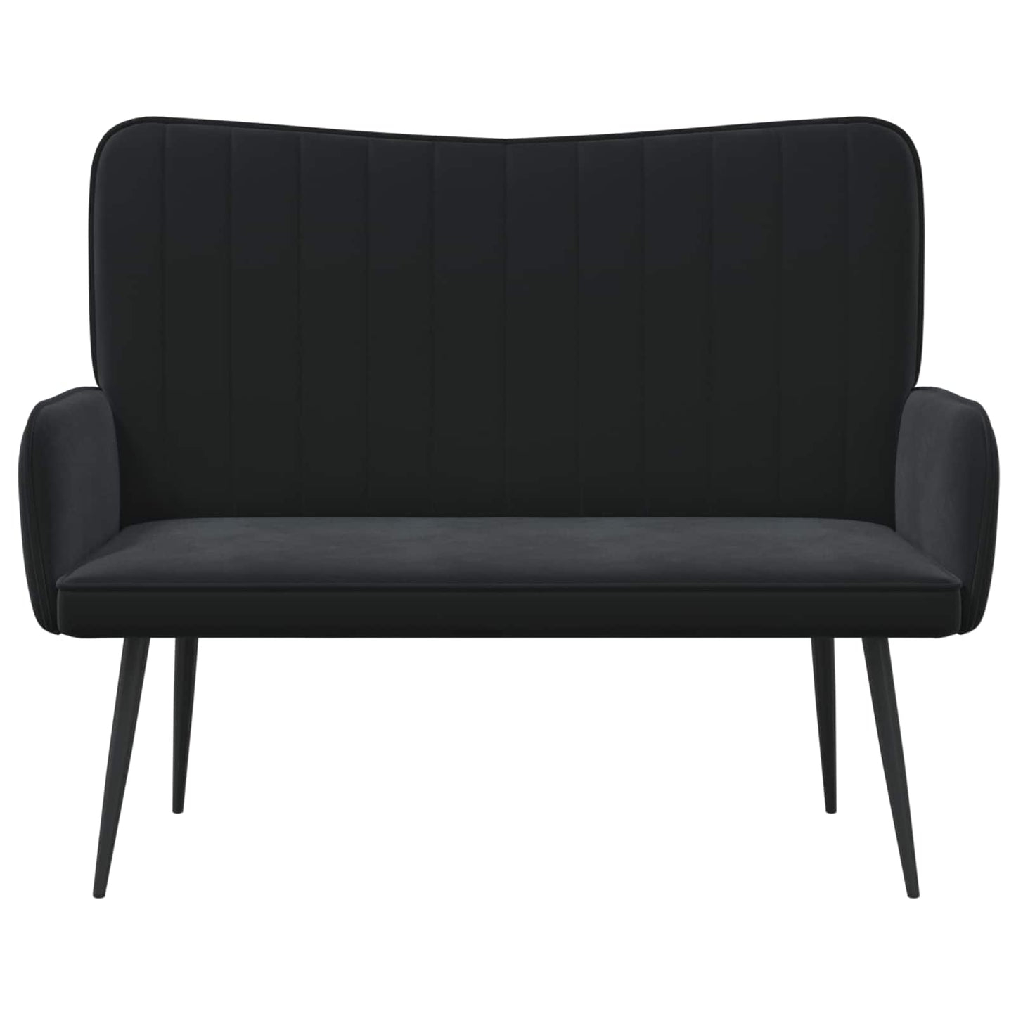 Twee Persoons Sofa Zwart 115 x 61 x 87 cm Fluweel is nu te koop bij PeponiXL, paradijselijk wonen!