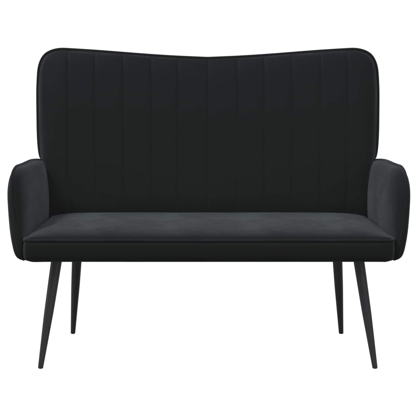 Twee Persoons Sofa Zwart 115 x 61 x 87 cm Fluweel is nu te koop bij PeponiXL, paradijselijk wonen!