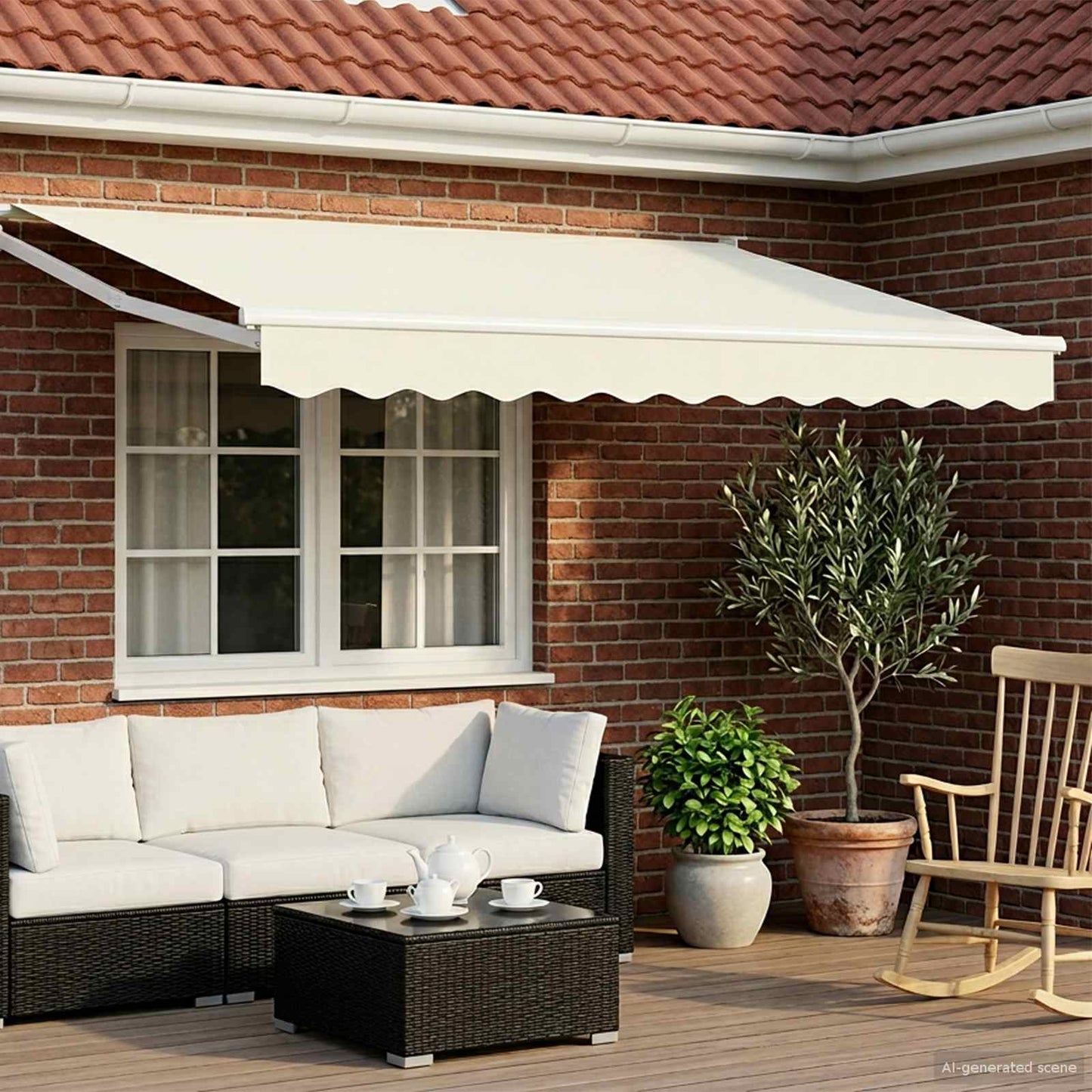 Uitschuifbare luifel Crèmekleurig 3 x 2 m is nu te koop bij PeponiXL, paradijselijk wonen!