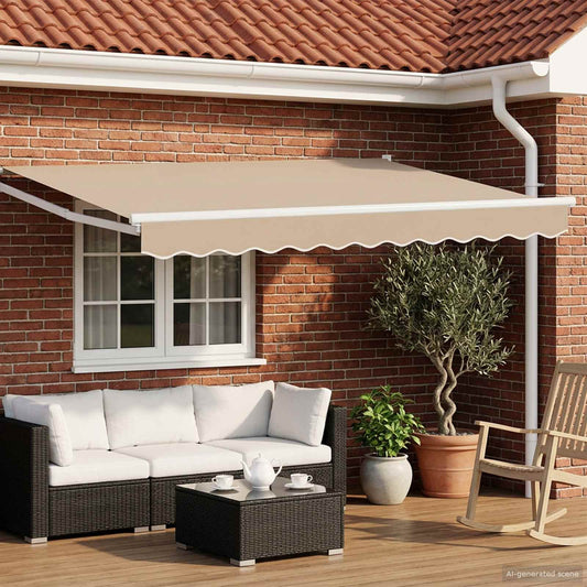 Uitschuifbare luifel Beige 3 x 2 m 100% Polyester en Aluminium is nu te koop bij PeponiXL, paradijselijk wonen!
