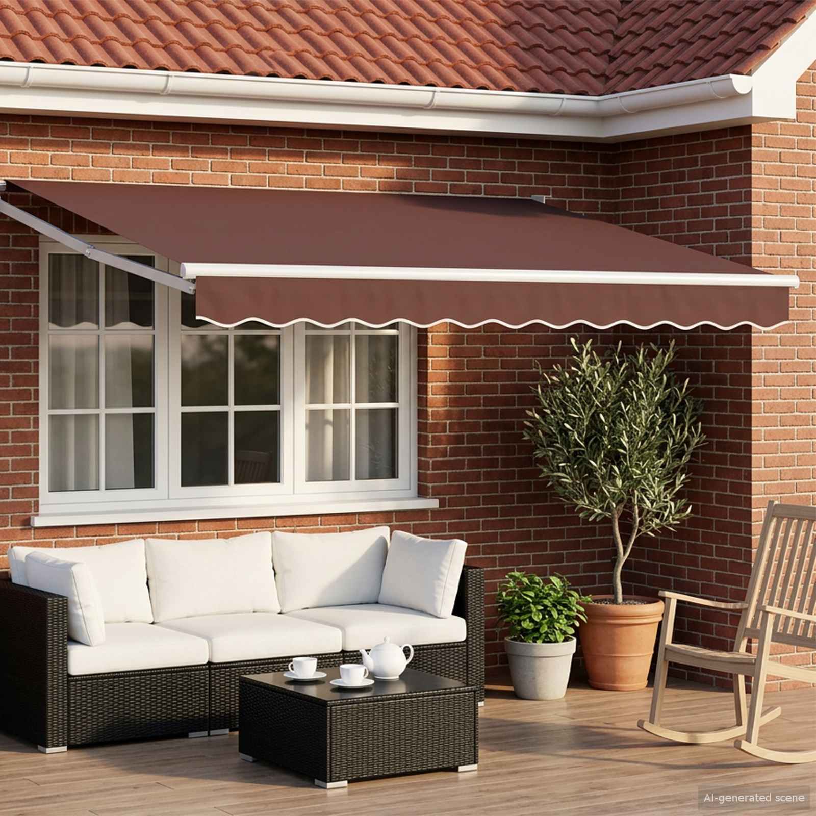 Uitschuifbare luifel Bruin 3,5 x 2 m is nu te koop bij PeponiXL, paradijselijk wonen!