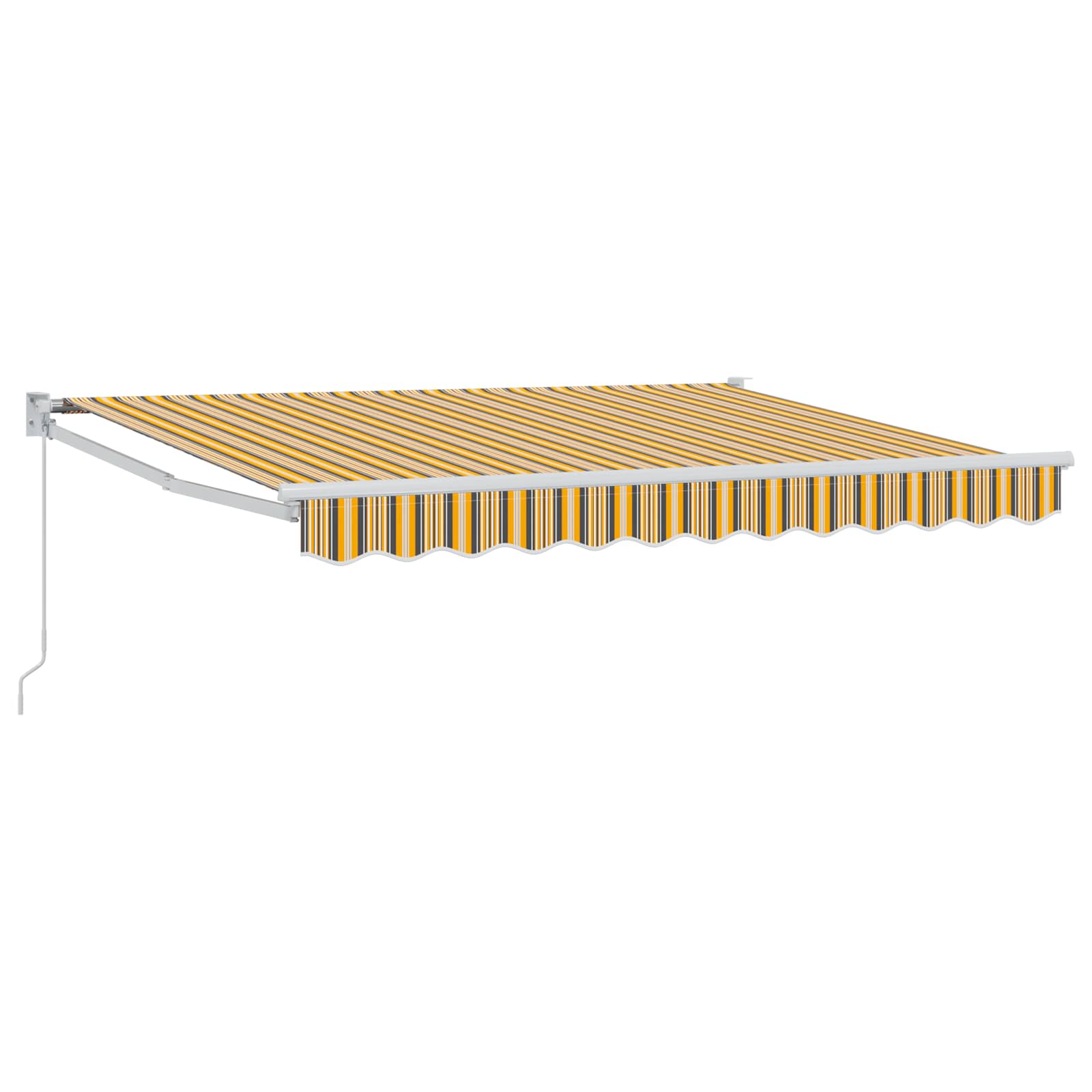 Uitschuifbare luifel Geel, Grijs en Wit 3,5 x 2 m is nu te koop bij PeponiXL, paradijselijk wonen!