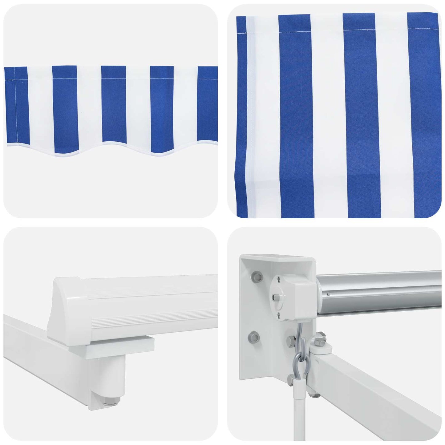 Handbediende luifel met LED's Blauw en Wit 3 x 2,5 m is nu te koop bij PeponiXL, paradijselijk wonen!