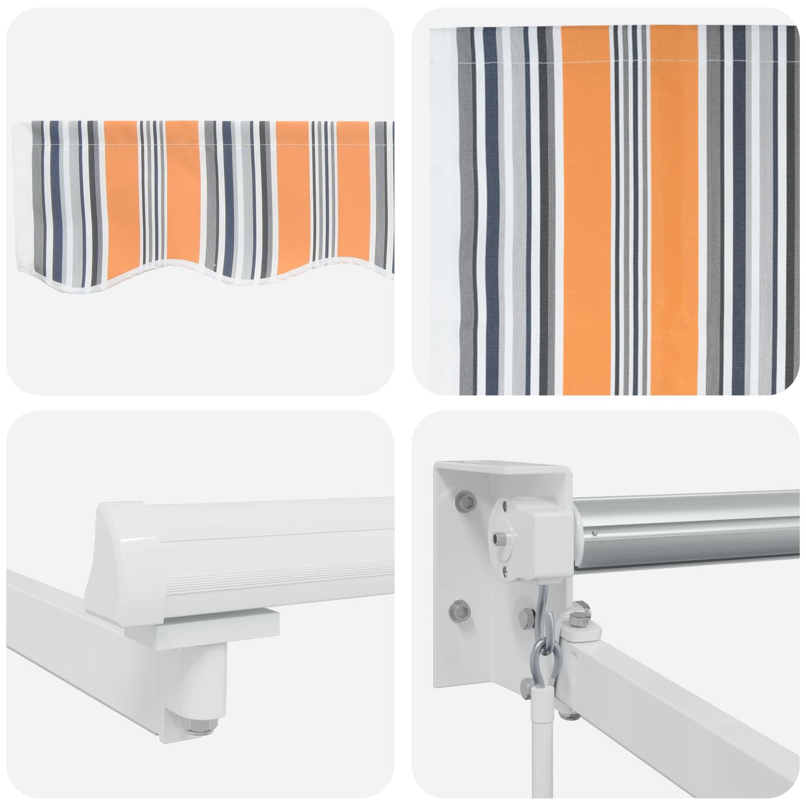 Handbediende luifel met LED's Blauw, Oranje, Wit 3 x 2,5 m is nu te koop bij PeponiXL, paradijselijk wonen!