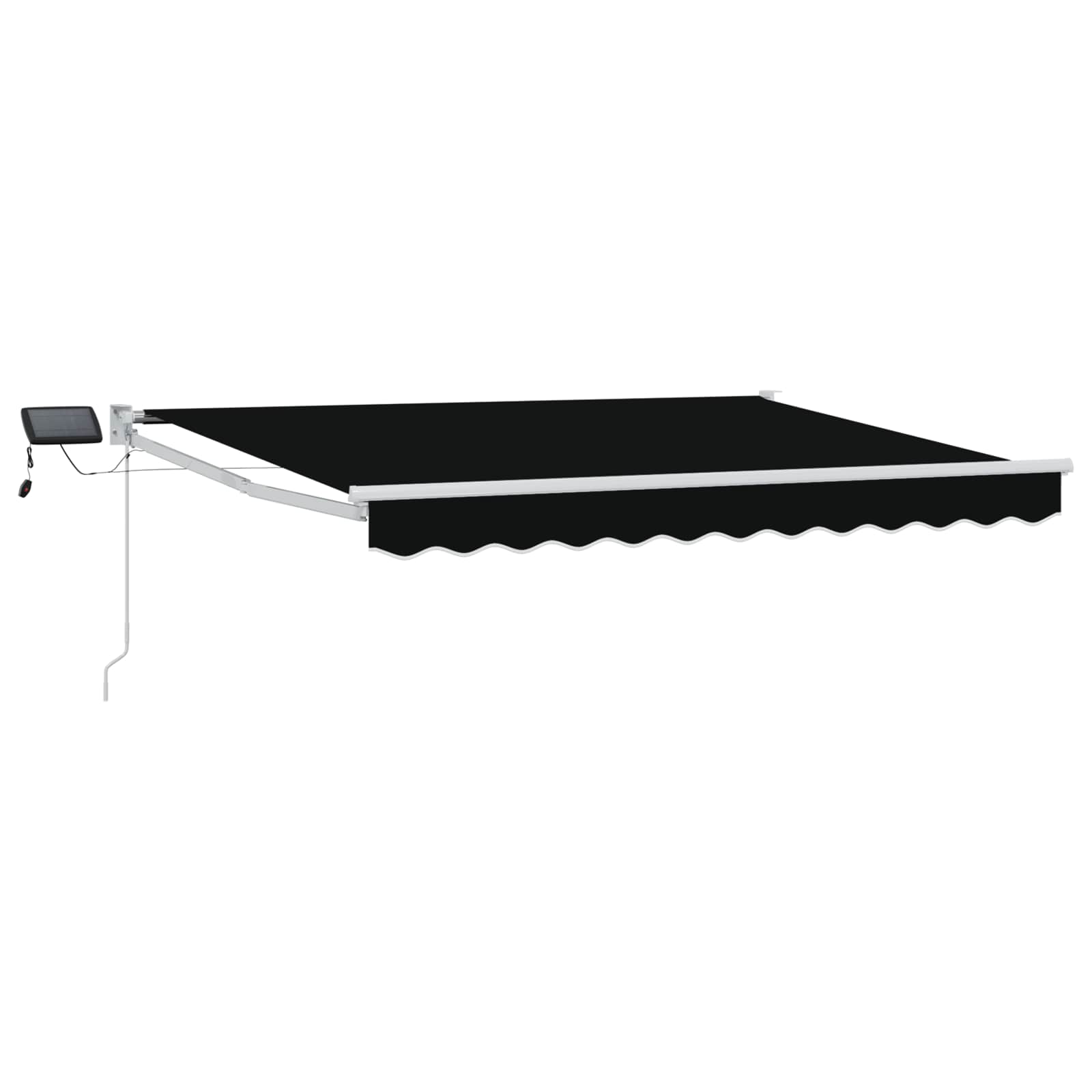 Handbediende luifel met LED's Zwart en Wit 3 x 2,5 m is nu te koop bij PeponiXL, paradijselijk wonen!