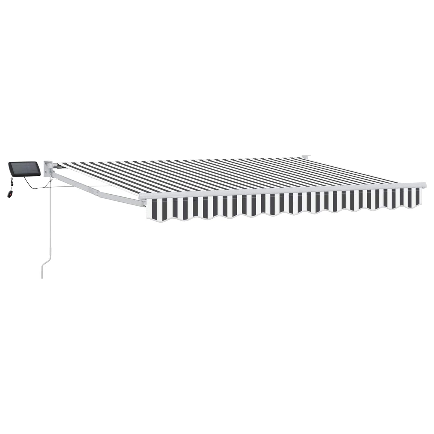 Handbediende luifel met LED's Antraciet en Wit 3,5 x 2,5 m is nu te koop bij PeponiXL, paradijselijk wonen!