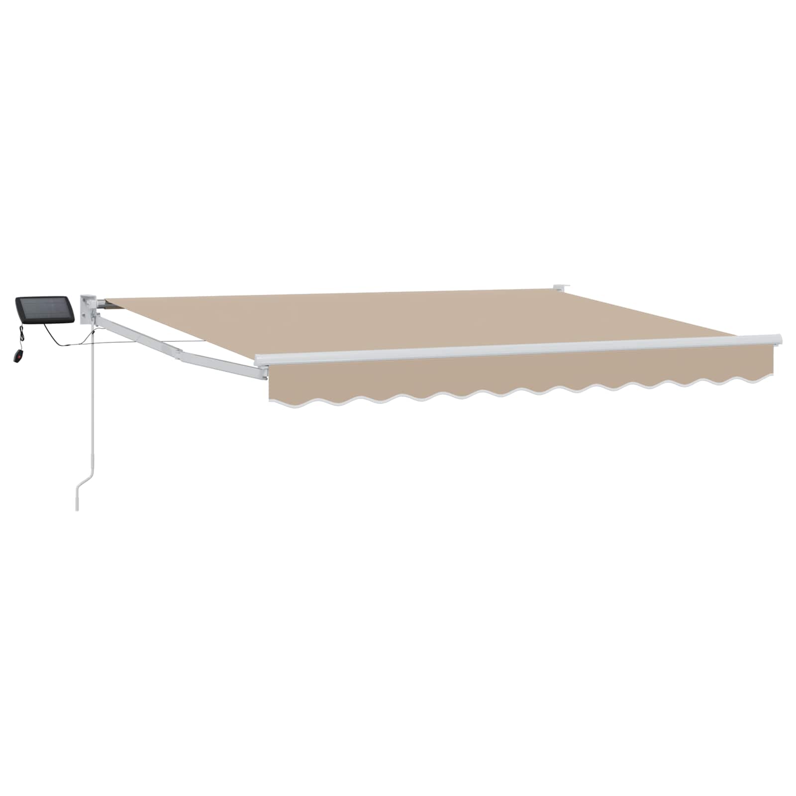 Handbediende luifel met LED's Beige en Wit 3,5 x 2,5 m is nu te koop bij PeponiXL, paradijselijk wonen!