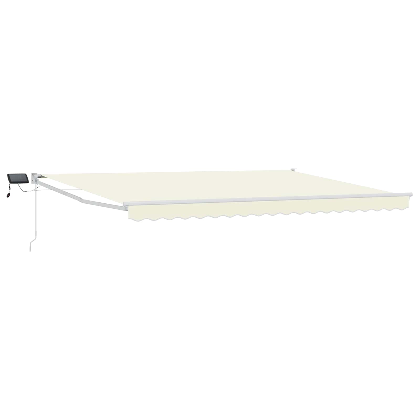 Handbediende luifel met LED's Crème en Wit 4 × 3 m is nu te koop bij PeponiXL, paradijselijk wonen!