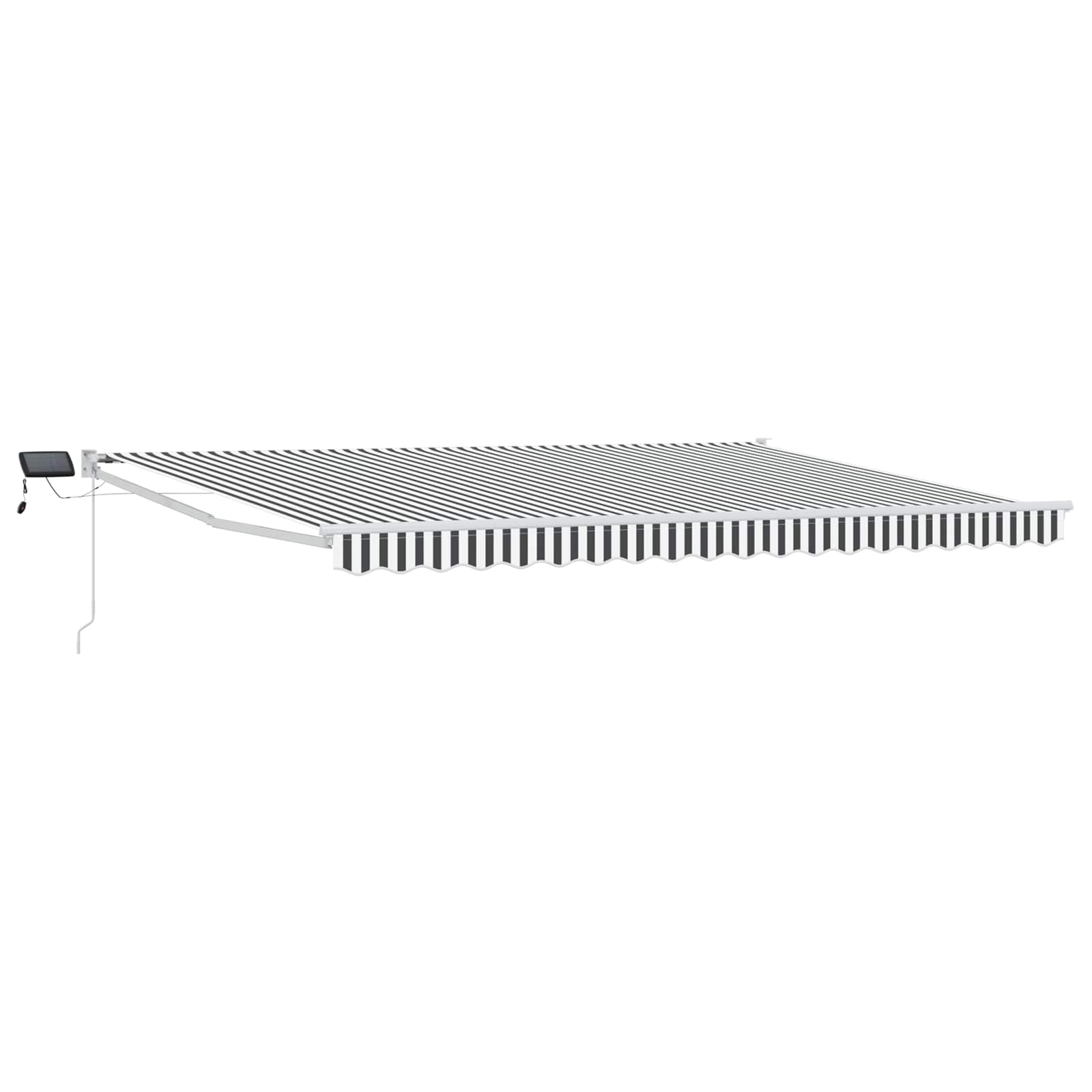 Handbediende luifel met LED's Antraciet en Wit 4 × 3 m is nu te koop bij PeponiXL, paradijselijk wonen!