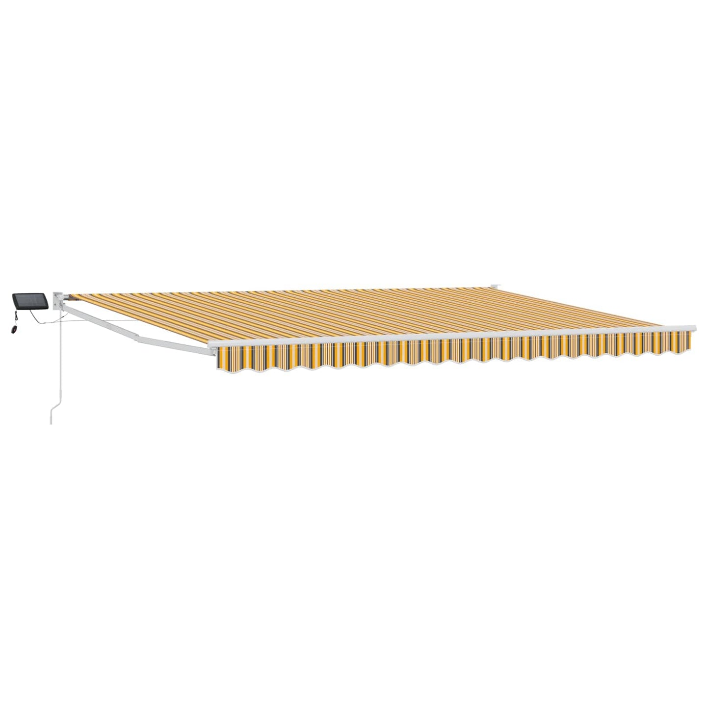 Handbediende luifel met LED's Geel, Grijs en Wit 4 × 3 m is nu te koop bij PeponiXL, paradijselijk wonen!
